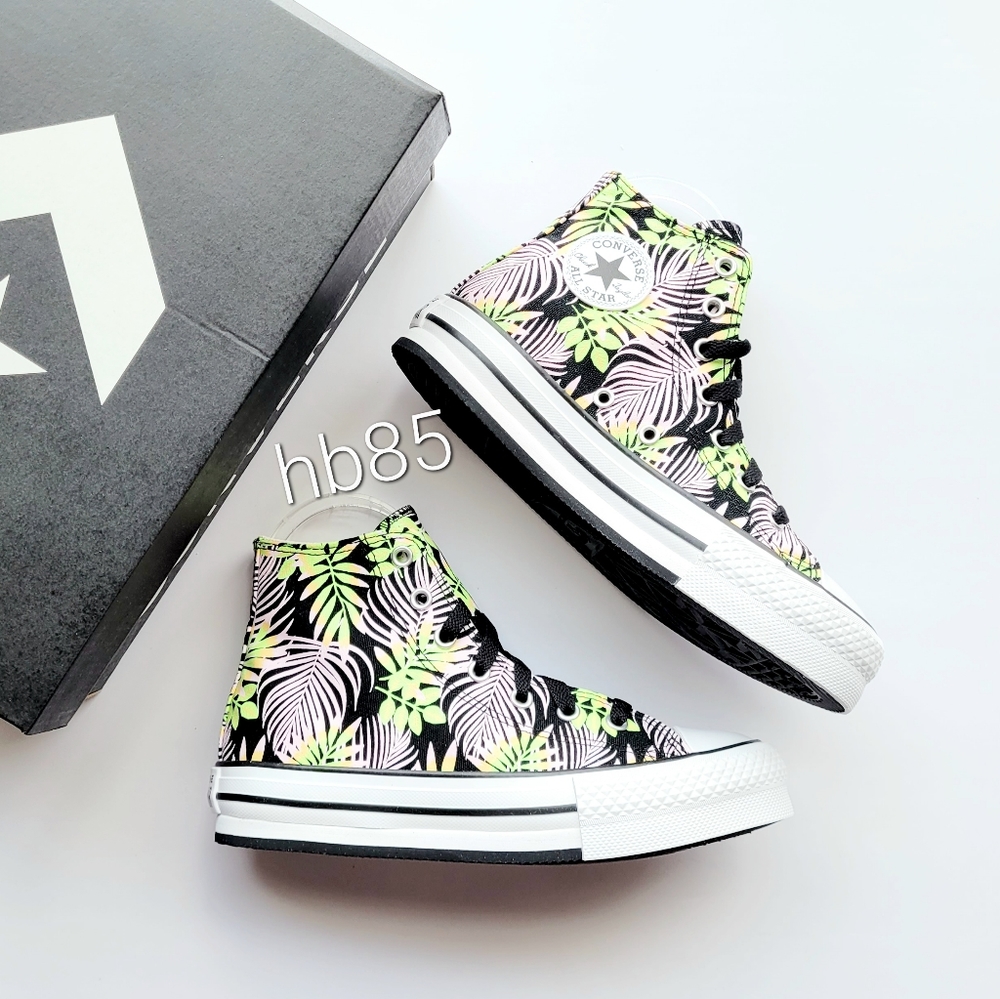 Converse CTAS Eva Lift Hi Black Pink Foam Line Rave Youth 3
